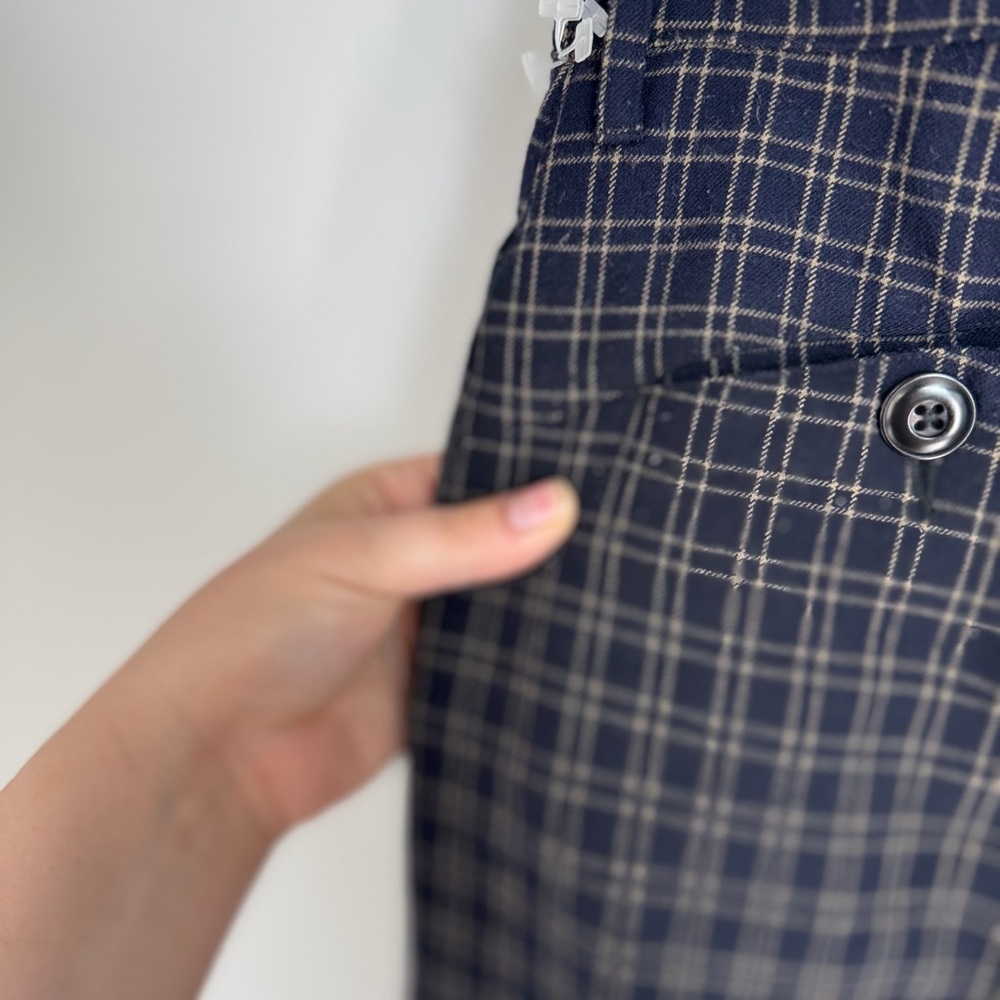 The Great. Ranger Plaid Mid Rise Straight Leg Cropped Leg Dress Pants - Picture 4 of 4